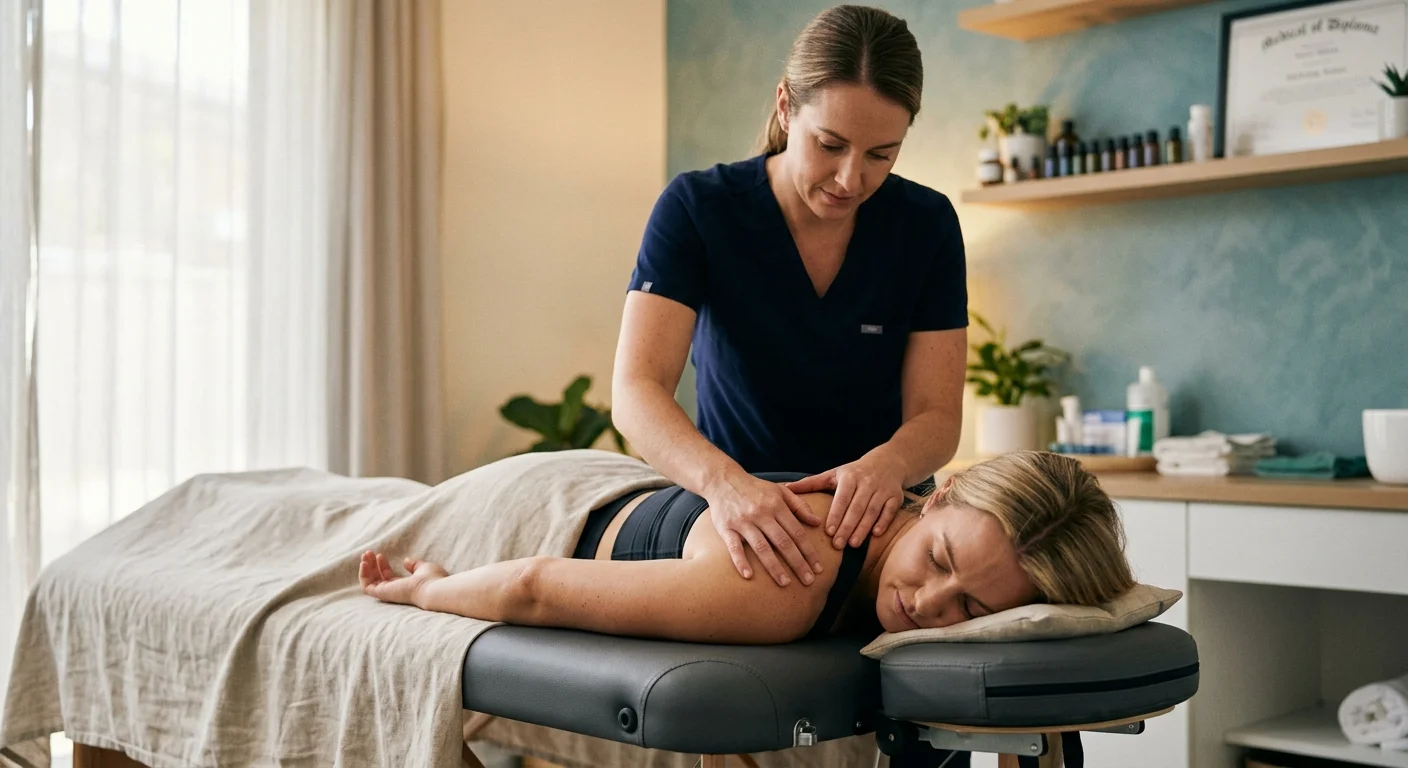 Chiropraktiker behandelt Patientin an der Halswirbelsäule