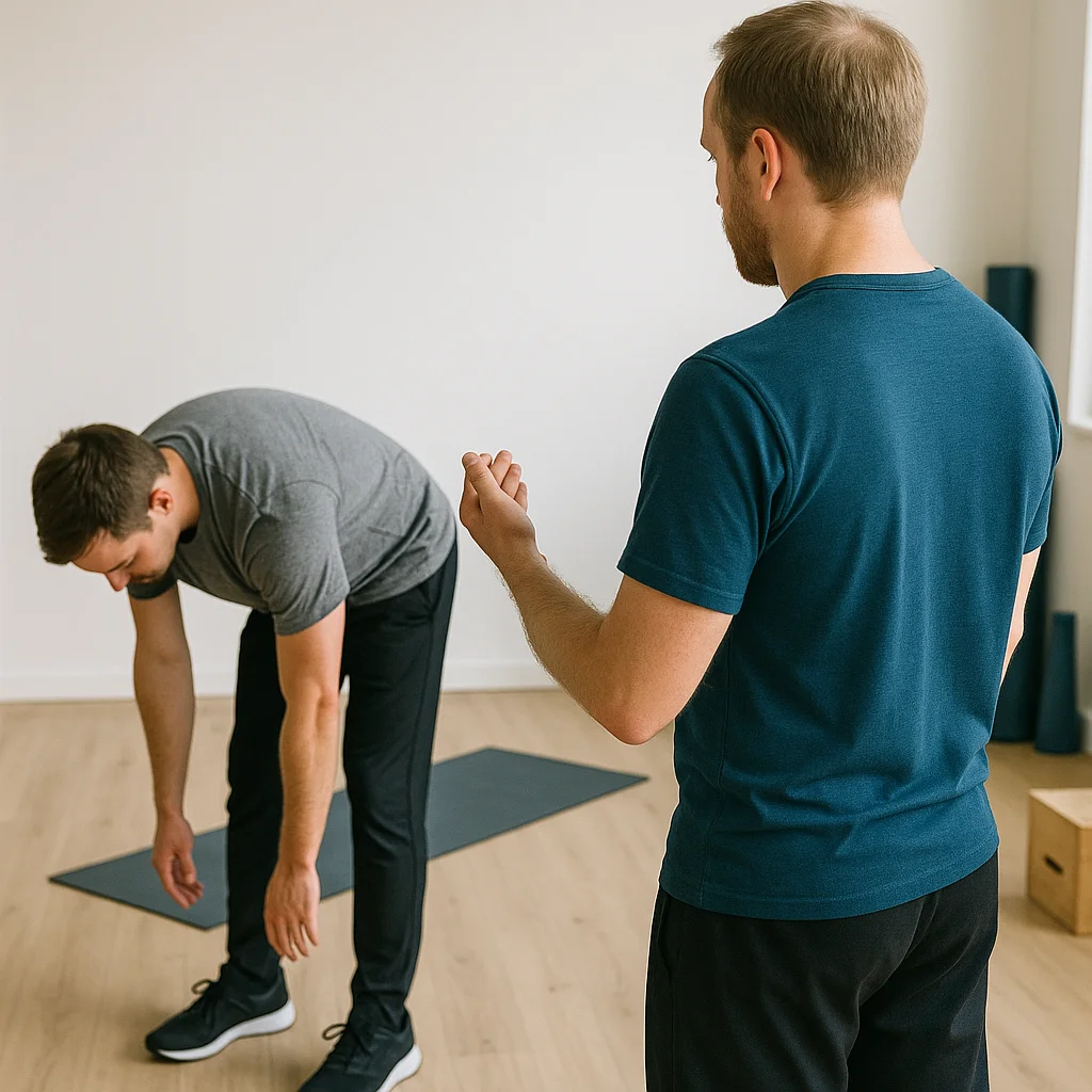 Rückenanalyse mit Vorbeuge-Bewegung – Personal Training bei Schmerzen in Köln