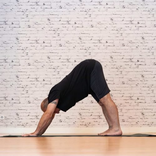 Schmerzfreiheit, Beweglichkeit, Kraft: Körperhaltung verbessern - Ein Mann der die downward looking dog position ausführt